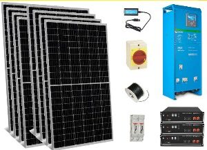 several solar panels and electrical equipment