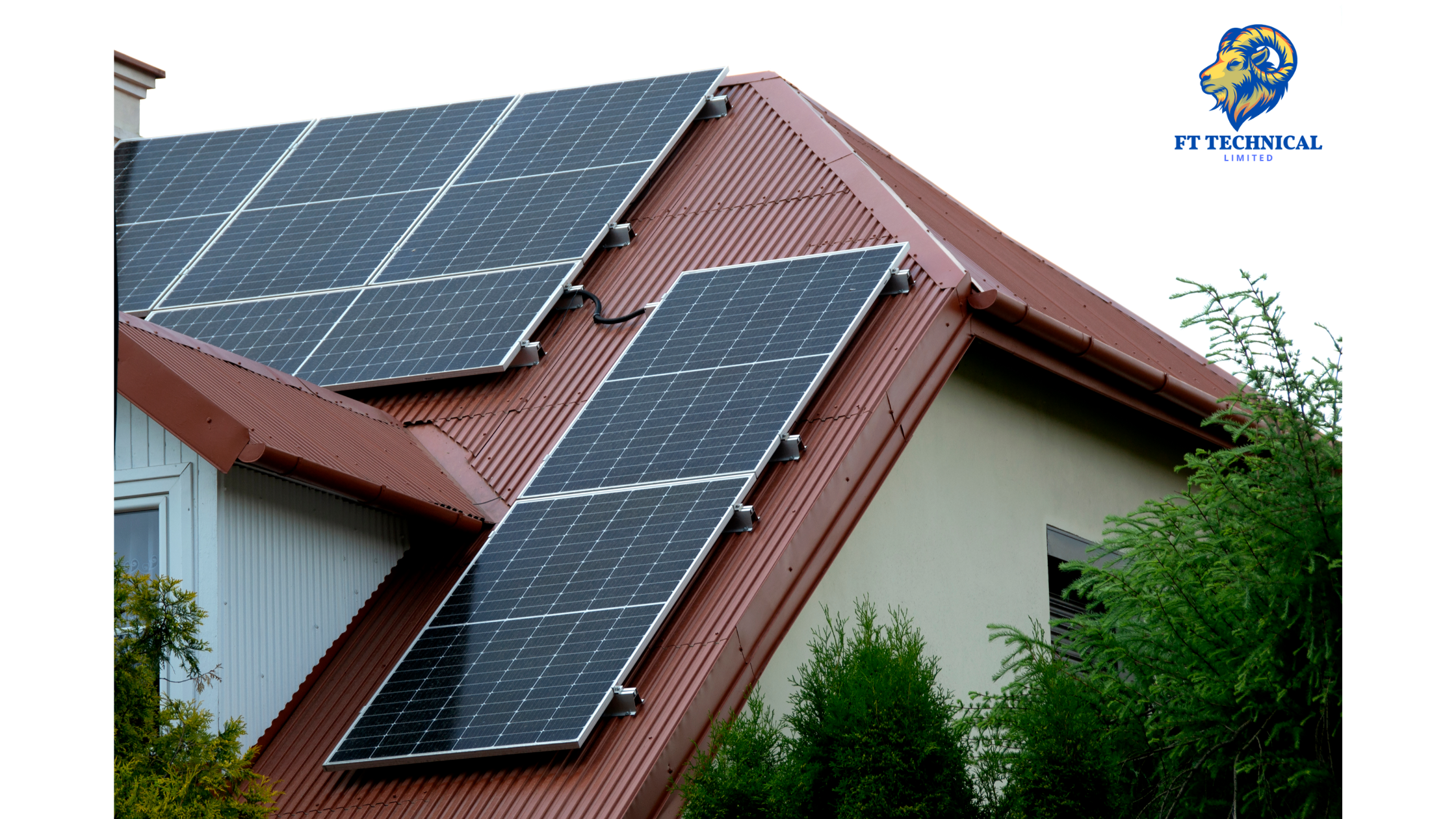 solar panels on a roof